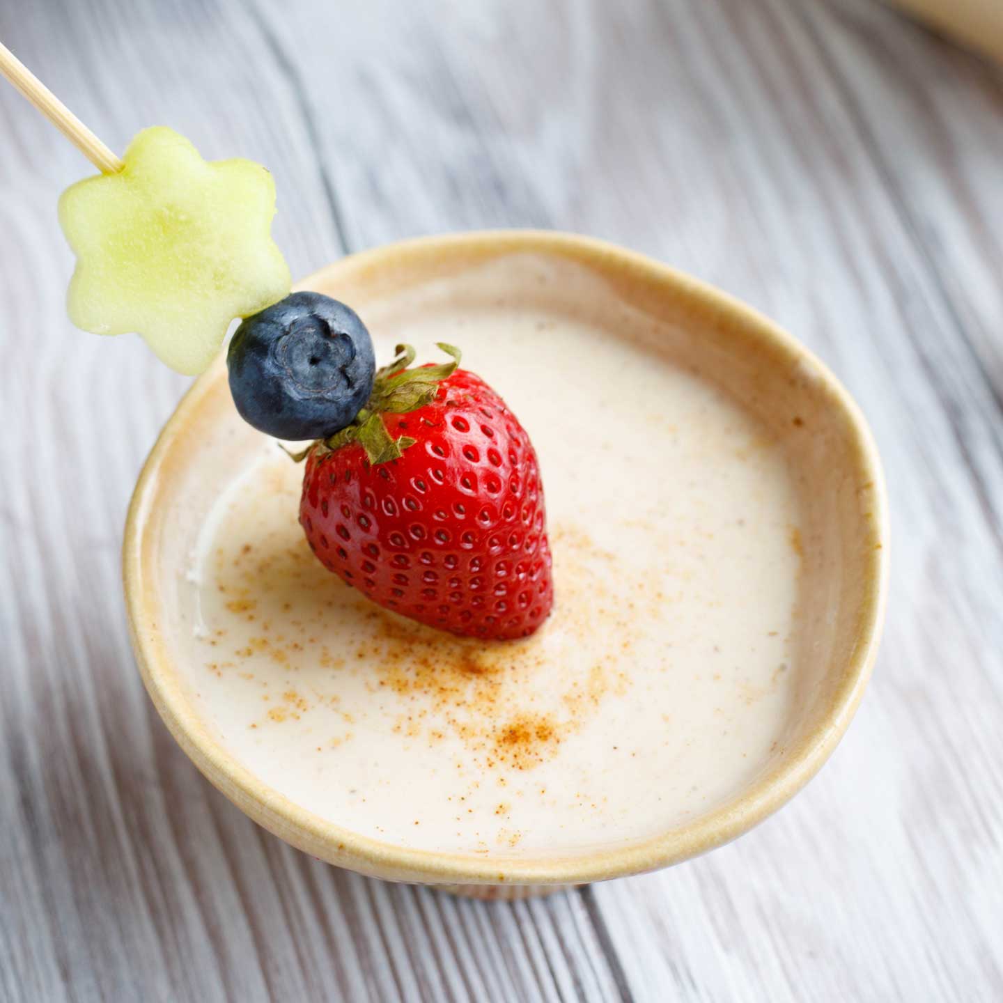 Healthy Sugared-Vanilla Yogurt Fruit Dip | www.TwoHealthyKitchens.com