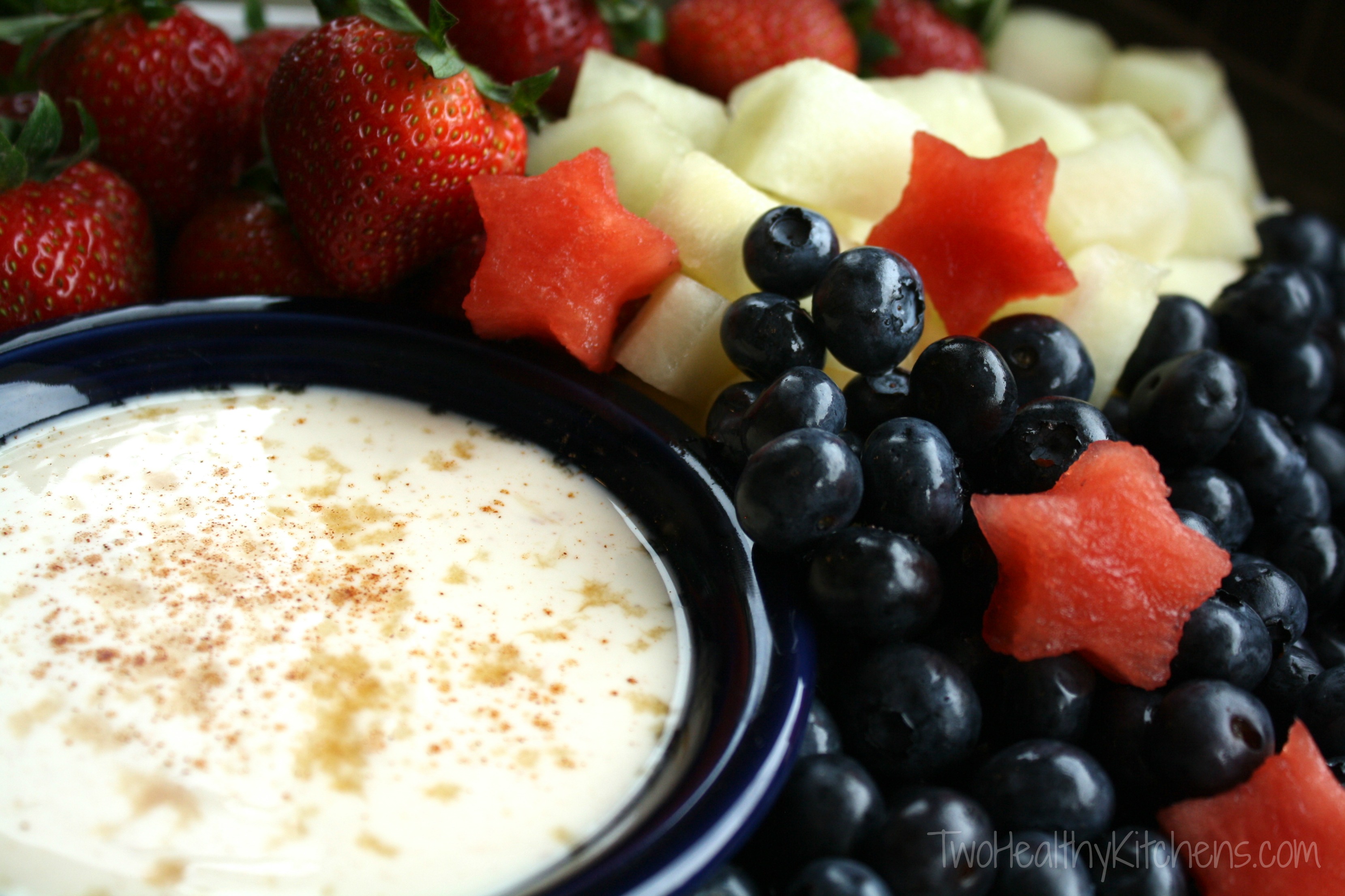 Healthy Sugared-Vanilla Fruit Dip Recipe {Two Healthy Kitchens}