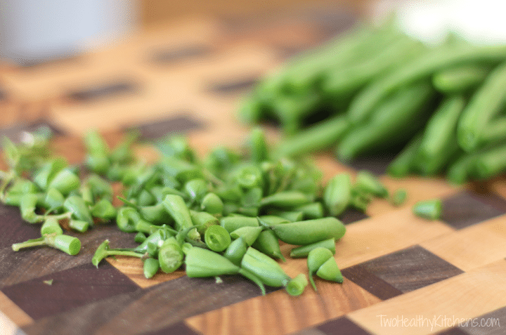 Roasted Green Beans with Balsamic-Browned Butter Recipe {www.TwoHealthyKitchens.com}