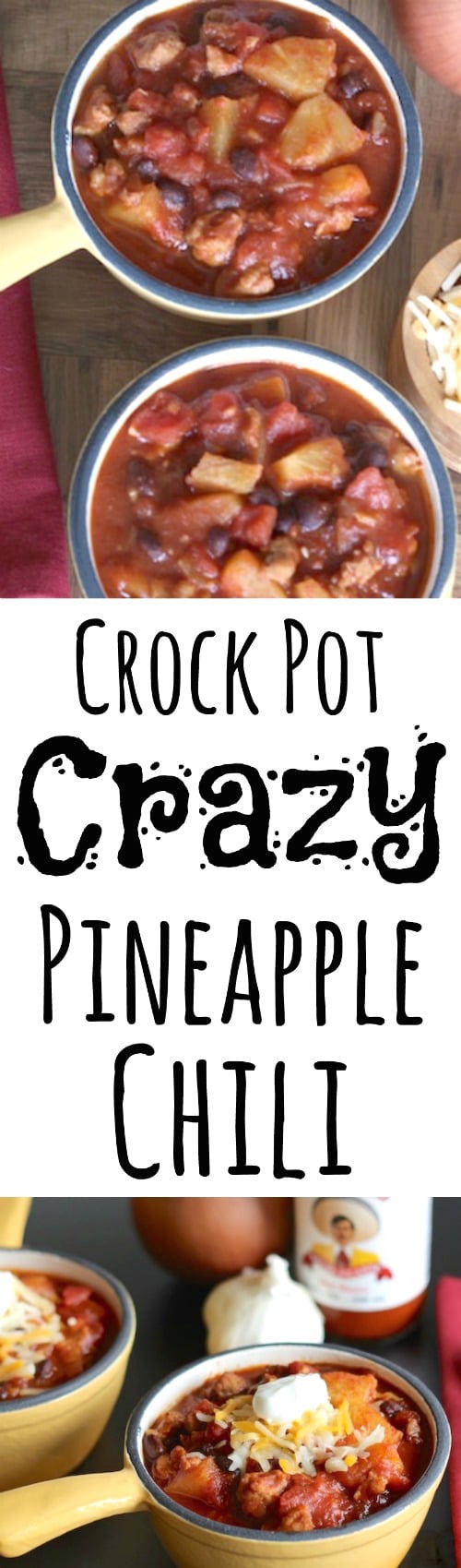 Crock-Pot Crazy Pineapple Chili Recipe {www.TwoHealthyKitchens.com}