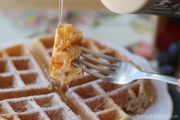 Mom's Best Whole Wheat Waffles Recipe {www.TwoHealthyKitchens.com}