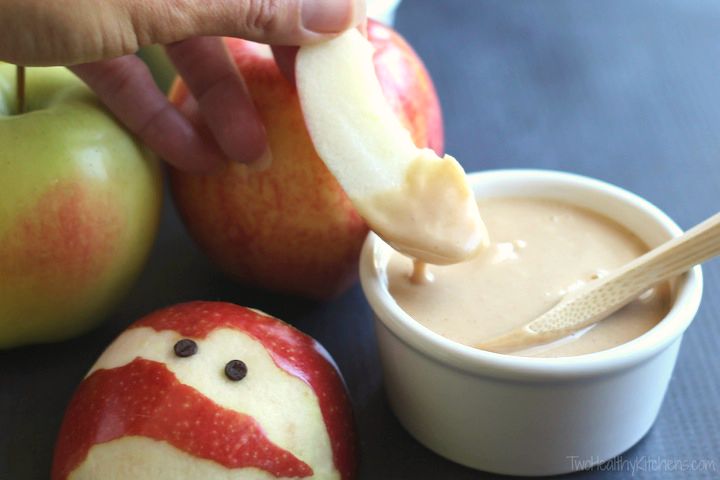 Apple Mummies Recipe … A Healthy Halloween Treat {www.TwoHealthyKitchens.com}