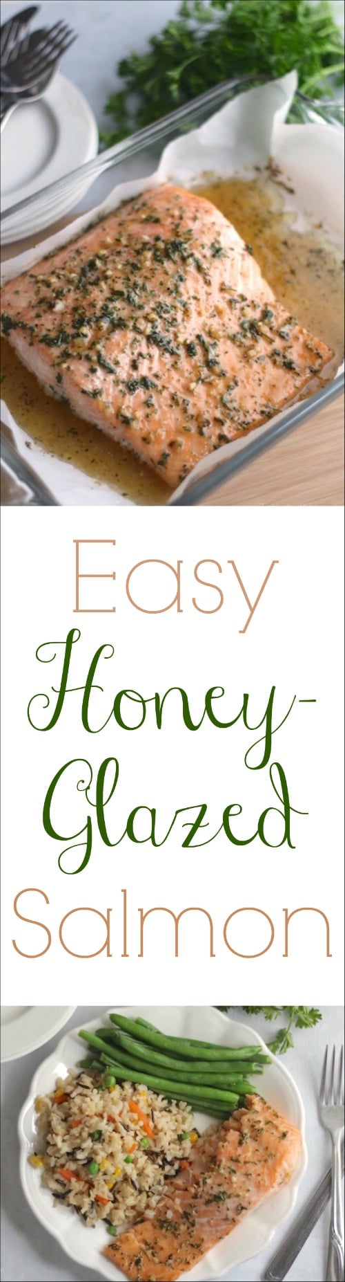 Easy Honey-Glazed Salmon Recipe {www.TwoHealthyKitchens.com}