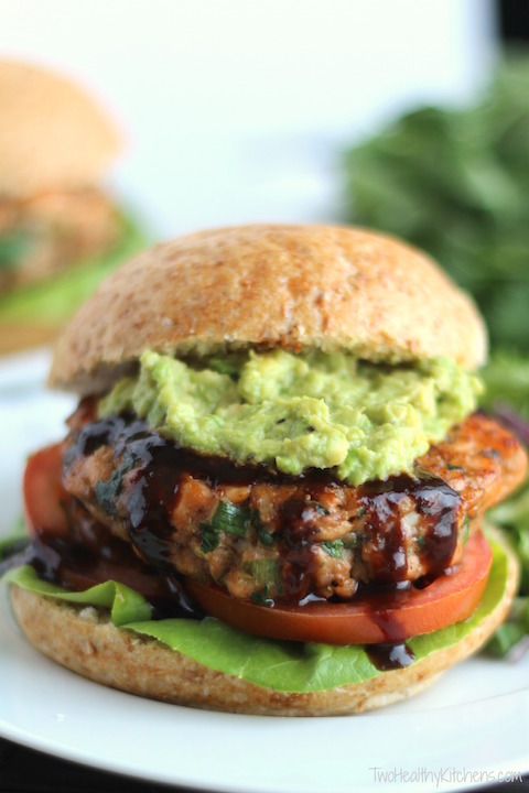 Asian Salmon Burgers With Avocado And Hoisin Sauce Gluten Free Option Too Two Healthy Kitchens