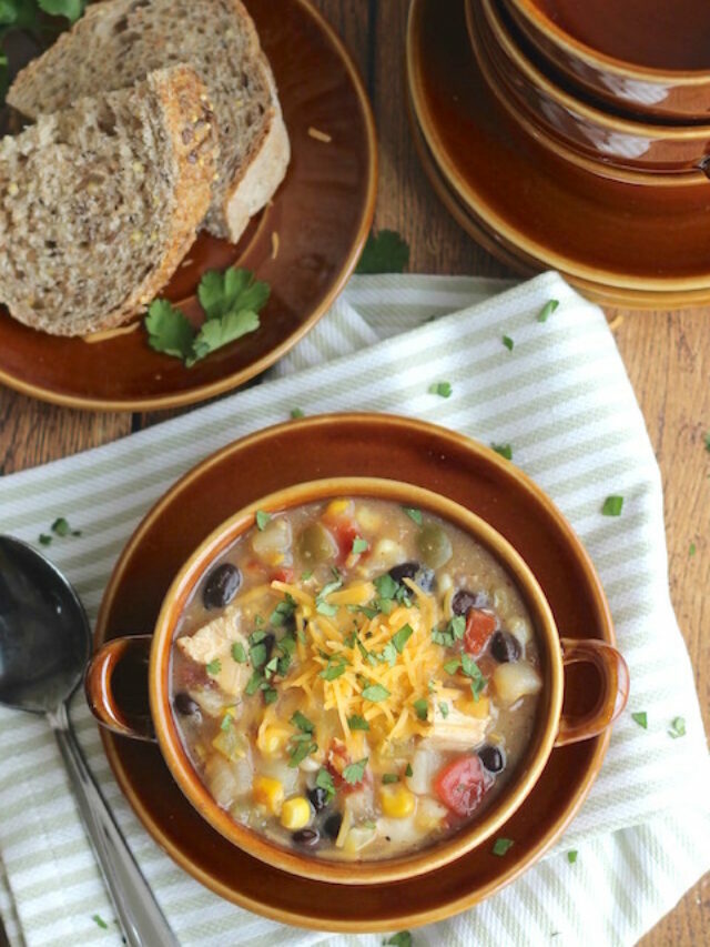 Crock Pot Southwestern Corn Chowder with Chicken and Green Chiles Story