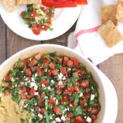 Baked Hummus Dip with Easy Tabouli Topping