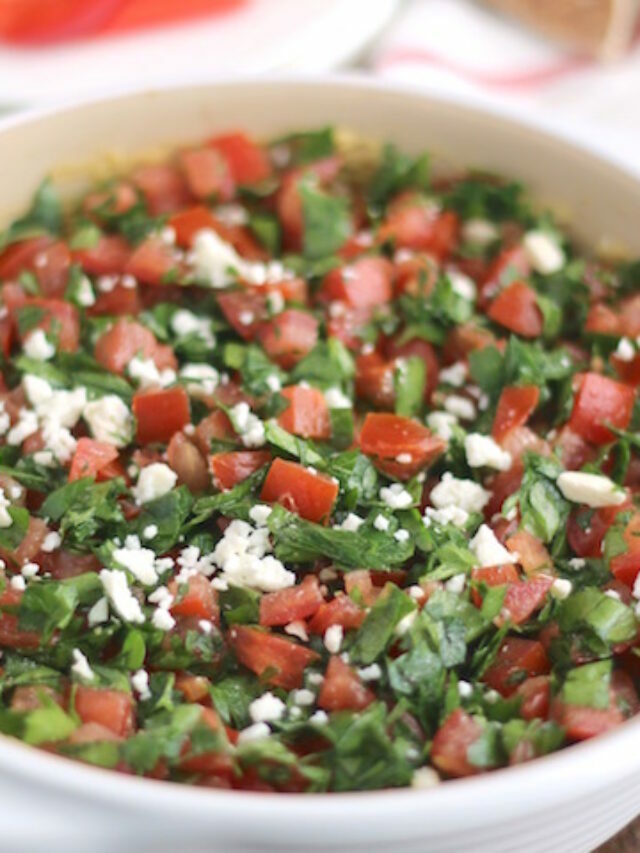 Baked Hummus Dip with Easy Tabouli Topping Story