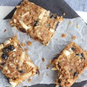 No-Bake Blueberry-Almond Oatmeal Bars with White Chocolate