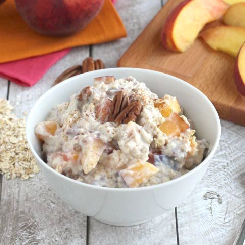 No-Cook Praline Peach Instant Oatmeal (Overnight Oats Option, Too!)