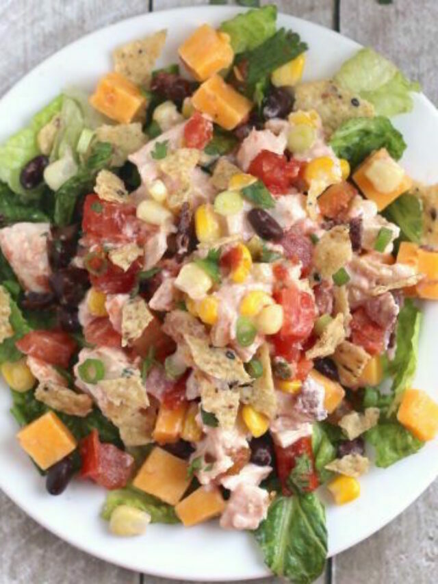 Easy 7-Layer Chicken Taco Salad Story