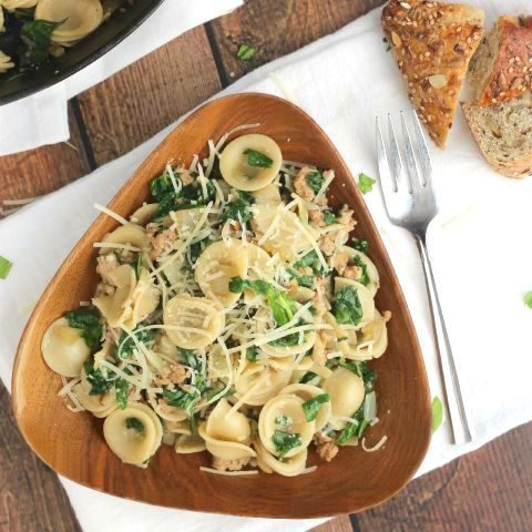 Orecchiette with Sausage and Spinach