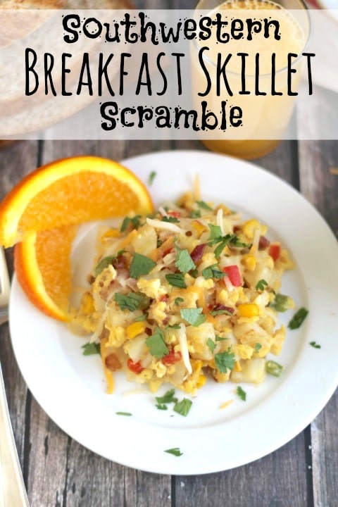 Southwestern Breakfast Skillet Scramble Recipe {www.TwoHealthyKitchens.com}