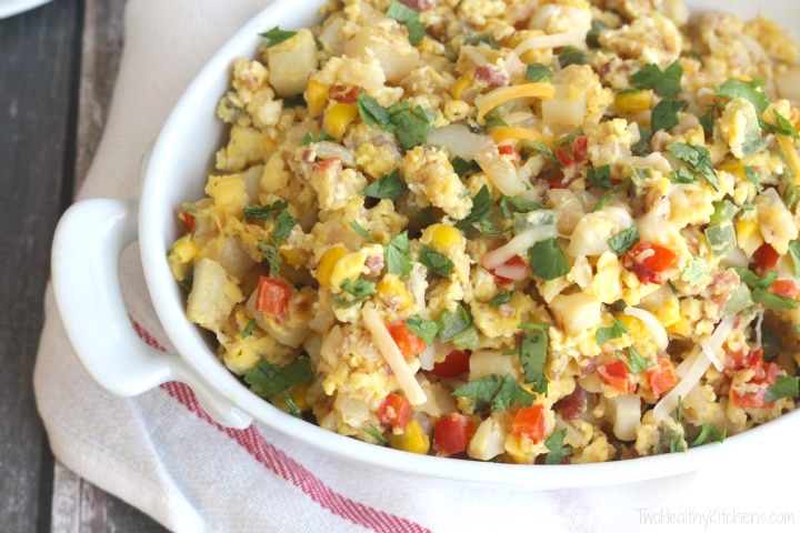 Southwestern Breakfast Skillet Scramble - Two Healthy Kitchens