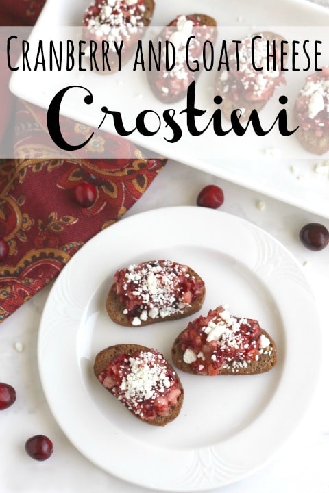 Cranberry and Goat Cheese Crostini Recipe {www.TwoHealthyKitchens.com}