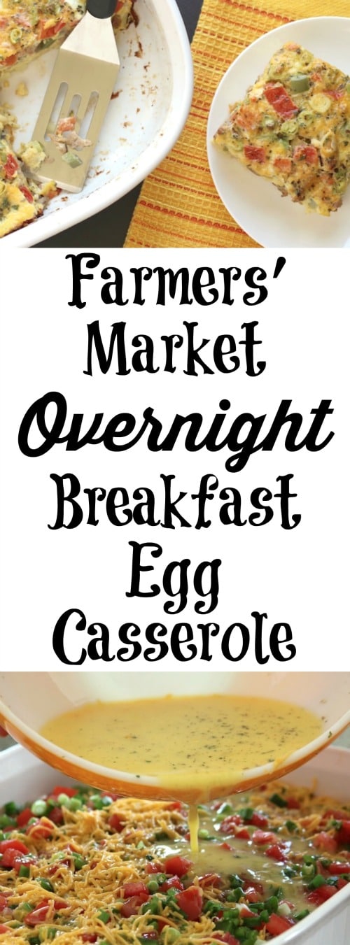 Farmers' Market Overnight Breakfast Egg Casserole {www.TwoHealthyKitchens.com}