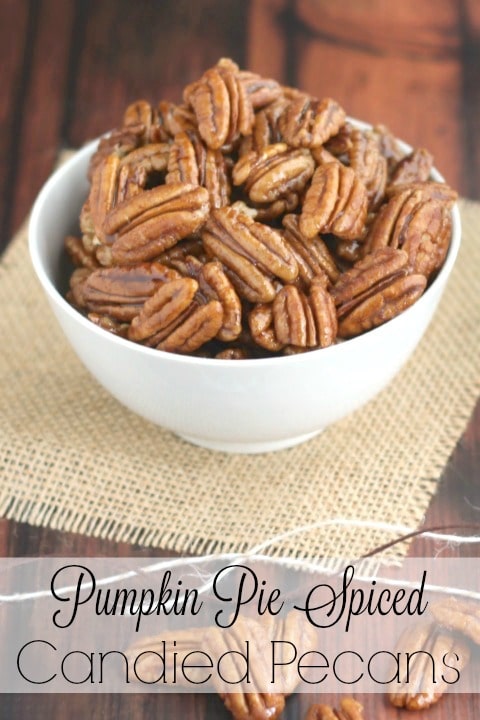 Pumpkin Pie Spiced Candied Pecans Recipe {www.TwoHealthyKitchens.com}
