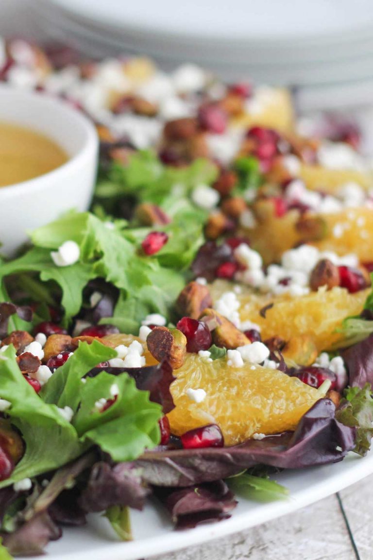 Christmas Salad with Citrus-Champagne Vinaigrette - Two Healthy Kitchens