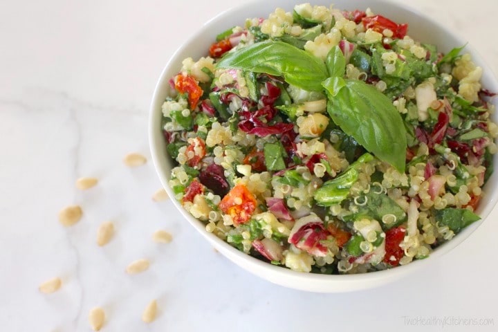 Mediterranean Confetti Quinoa Salad {www.TwoHealthyKitchens.com}