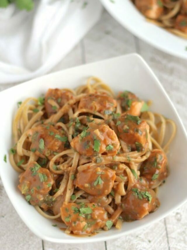 Super-Fast Asian Salmon Pasta with Easy Peanut Sauce Story