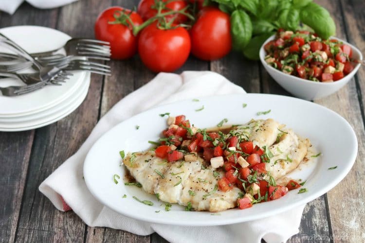 Caprese Grilled Fish - Two Healthy Kitchens