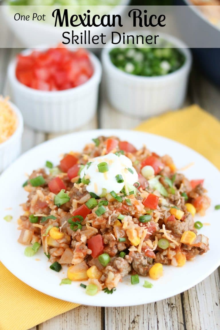 One-Pot Mexican Rice Skillet Dinner - Two Healthy Kitchens