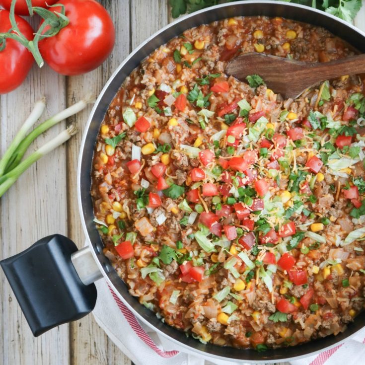 One-Pot Mexican Rice Skillet Dinner - Two Healthy Kitchens