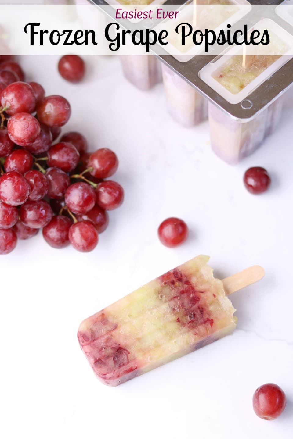 Frozen grapes are deliciously transformed into perfectly simple, amazingly refreshing popsicles! So easy to make! My absolute favorite summer post-workout snack! | www.TwoHealthyKitchens.com
