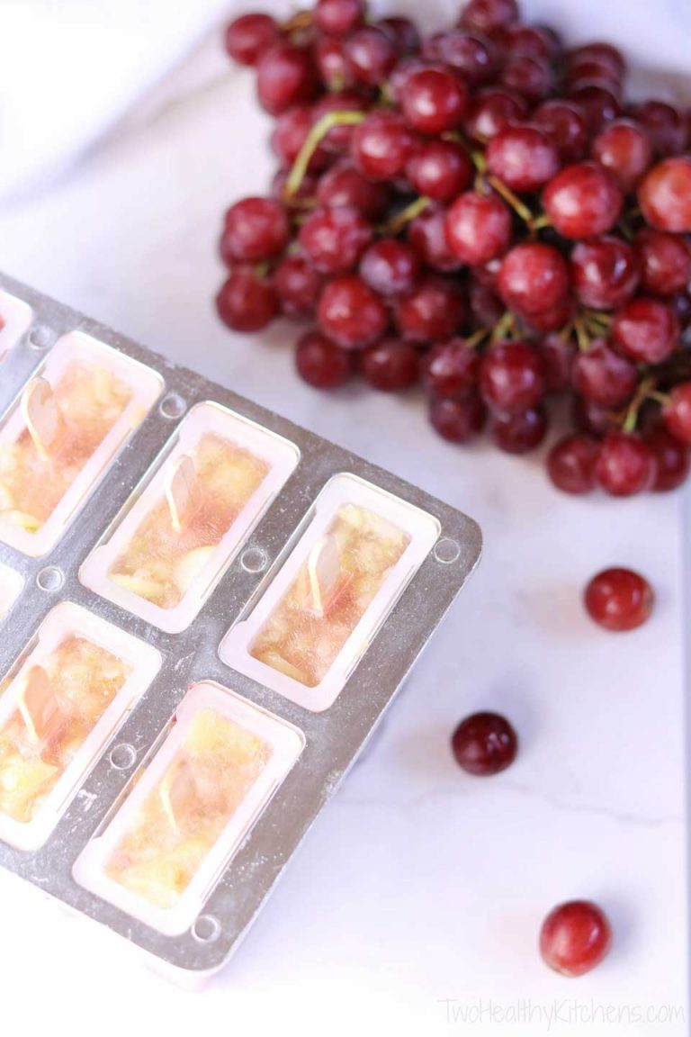 Frozen Grapes on a Stick (EasiestEver Grape Popsicles) Two Healthy