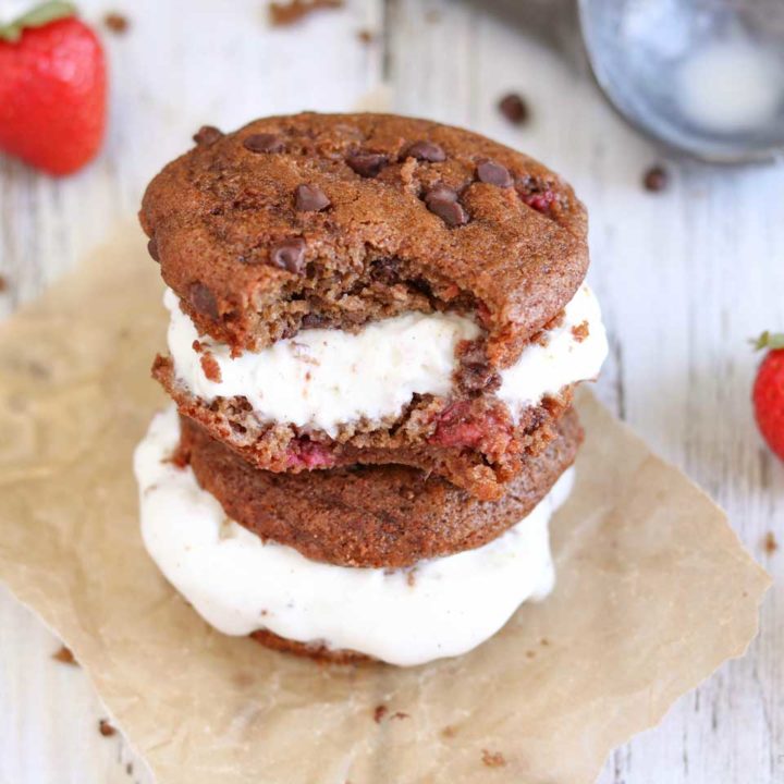 Chocolate-Strawberry Muffin Ice Cream Sandwiches