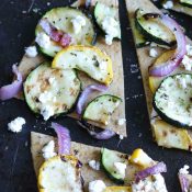 Grilled Zucchini Flatbread with Goat Cheese and Rosemary
