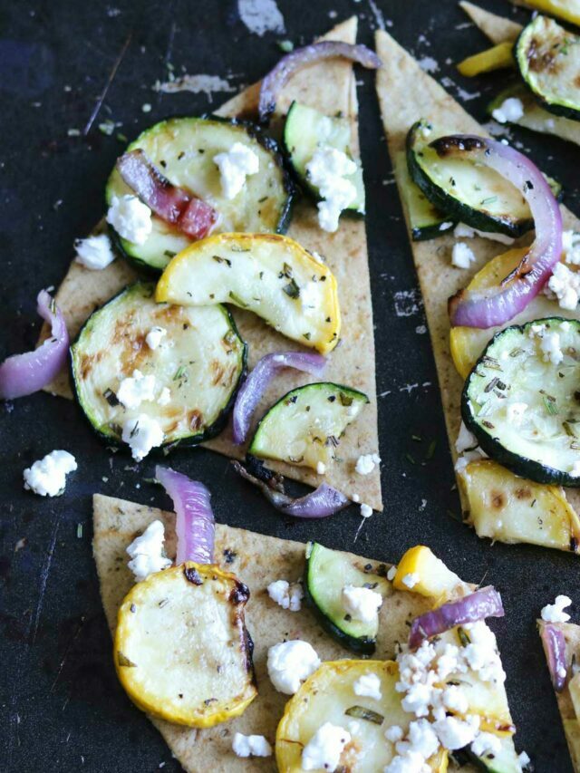 Grilled Zucchini Flatbread with Goat Cheese and Rosemary Story