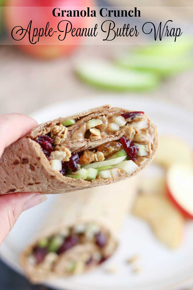 Full of protein, whole grains and fruits, this wrap recipe is fast, easy and so wonderfully adaptable! Our crunchy Peanut Butter Sandwich Wraps are perfect for on-the-go meals and make-ahead lunches (you can even go nut-free for school lunches)! Change up your peanut butter and jelly routine with this new peanut butter recipe idea that’s got a delicious combination of sweet, crunchy, chewy and creamy ingredients your whole family will love! {ad} | www.TwoHealthyKitchens.com