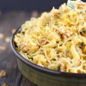 Microwave Spaghetti Squash with Sage-Browned Butter and Toasted Walnuts