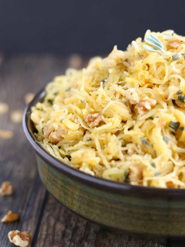 Microwave Spaghetti Squash with Sage-Browned Butter and Toasted Walnuts Story