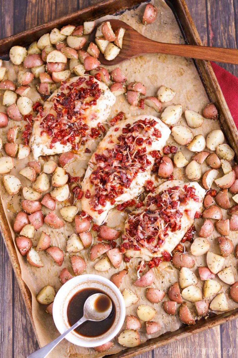Sheet Pan Chicken and Potatoes with Rosemary, Sun-Dried Tomatoes and Honey-Balsamic