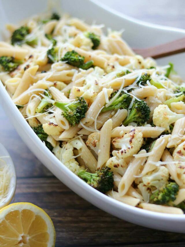 The Best Roasted Broccoli and Cauliflower Pasta Story