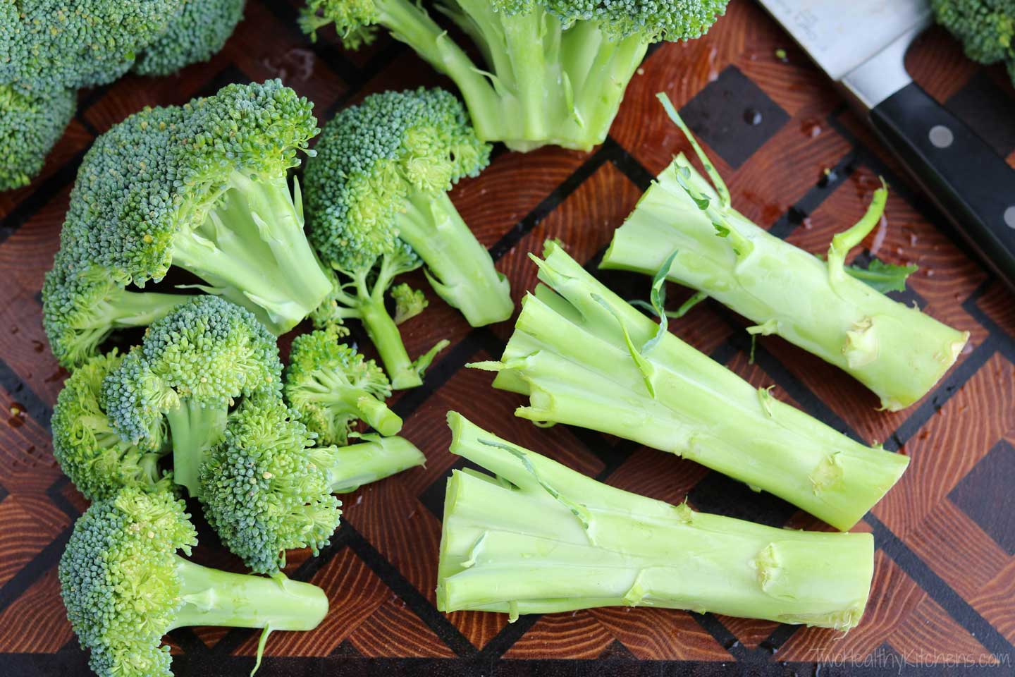 Vegetable stems – like these broccoli stalks – are often thrown away. But wait … there are so many delicious, healthy ways to use them!