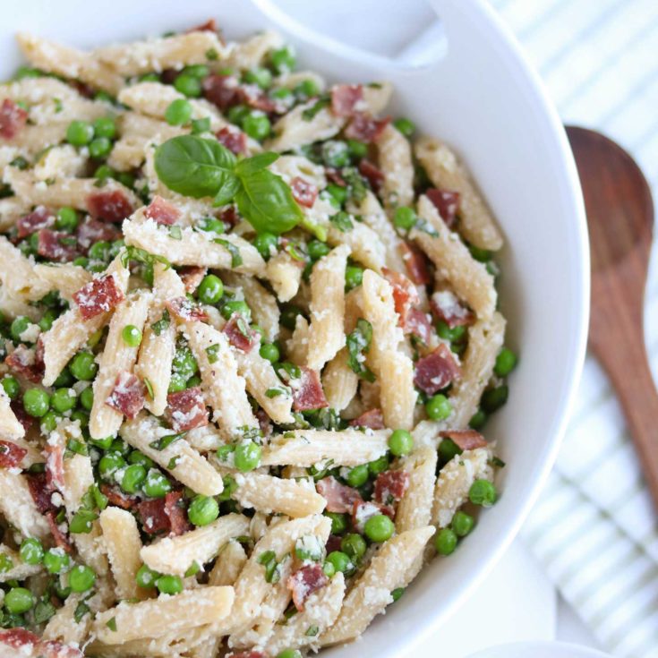 Lightened-Up Pasta with Peas and Bacon Healthy