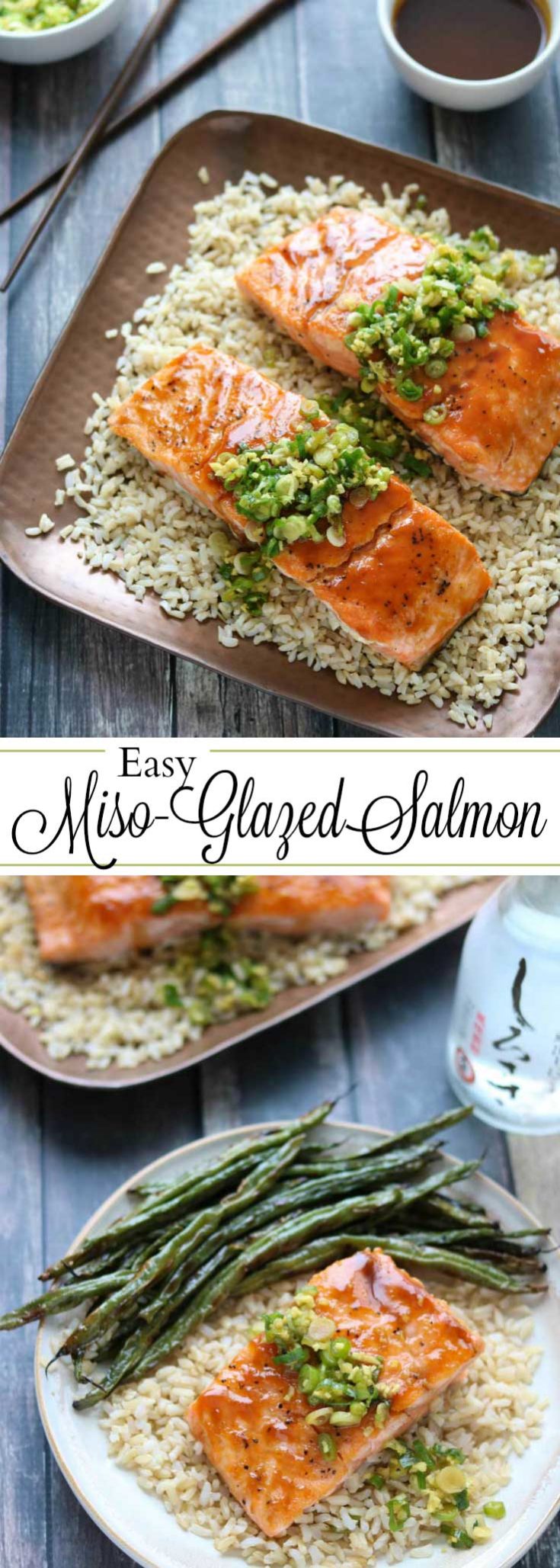 Red-Miso Salmon with Ginger-Scallion Sauce - Two Healthy Kitchens