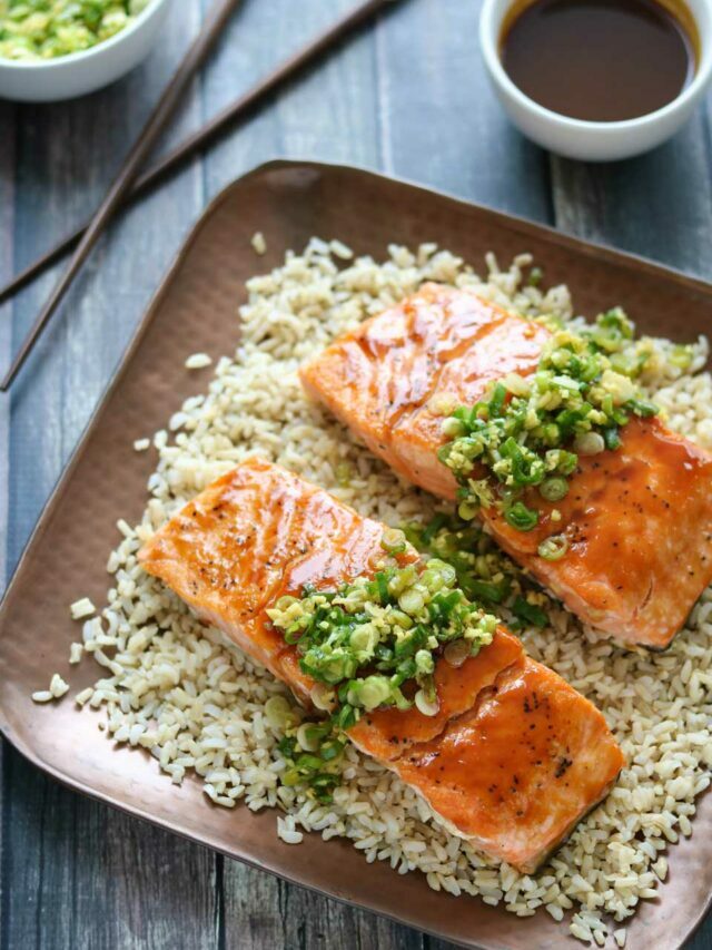 Red-Miso Salmon with Ginger-Scallion Sauce Story