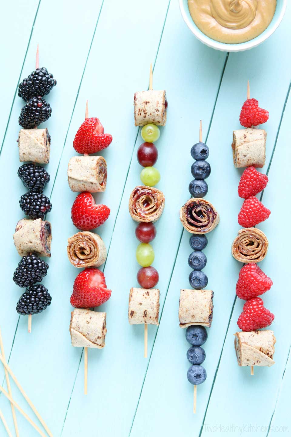 So many options with these Sandwich Kabobs – choose whatever jelly and fruit your kids like best!