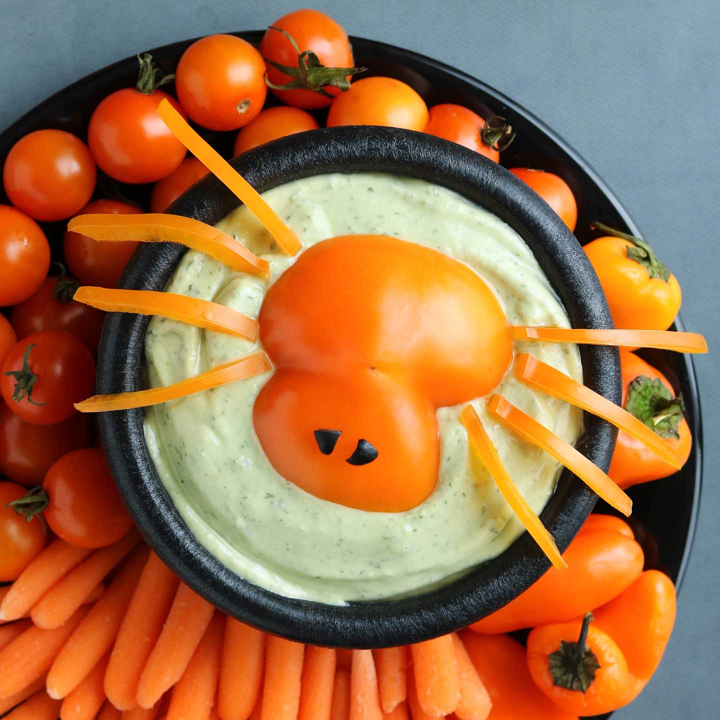 Spooky Spider Halloween Appetizer Dip - Two Healthy Kitchens