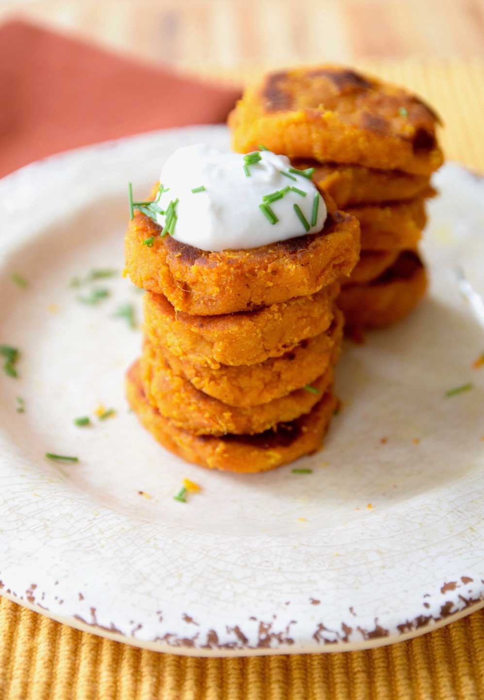 Two Thanksgiving flavors in one special recipe: sweet potatoes and pumpkin combine in these scrumptious fritters for a fun twist on Thanksgiving classics! It all begins as an Instapot recipe, and finishes quickly on your stovetop.