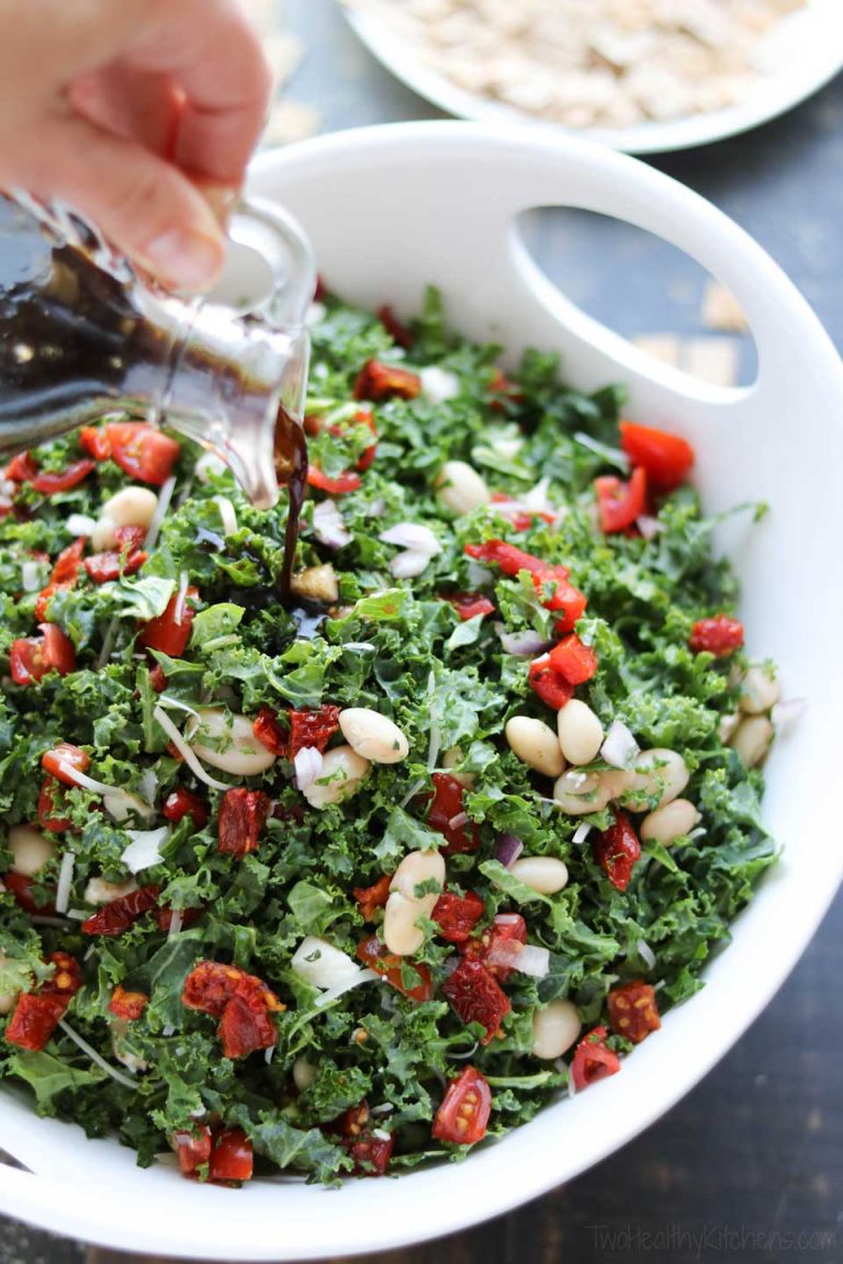 Tuscan Kale Salad with Honey-Balsamic Vinaigrette