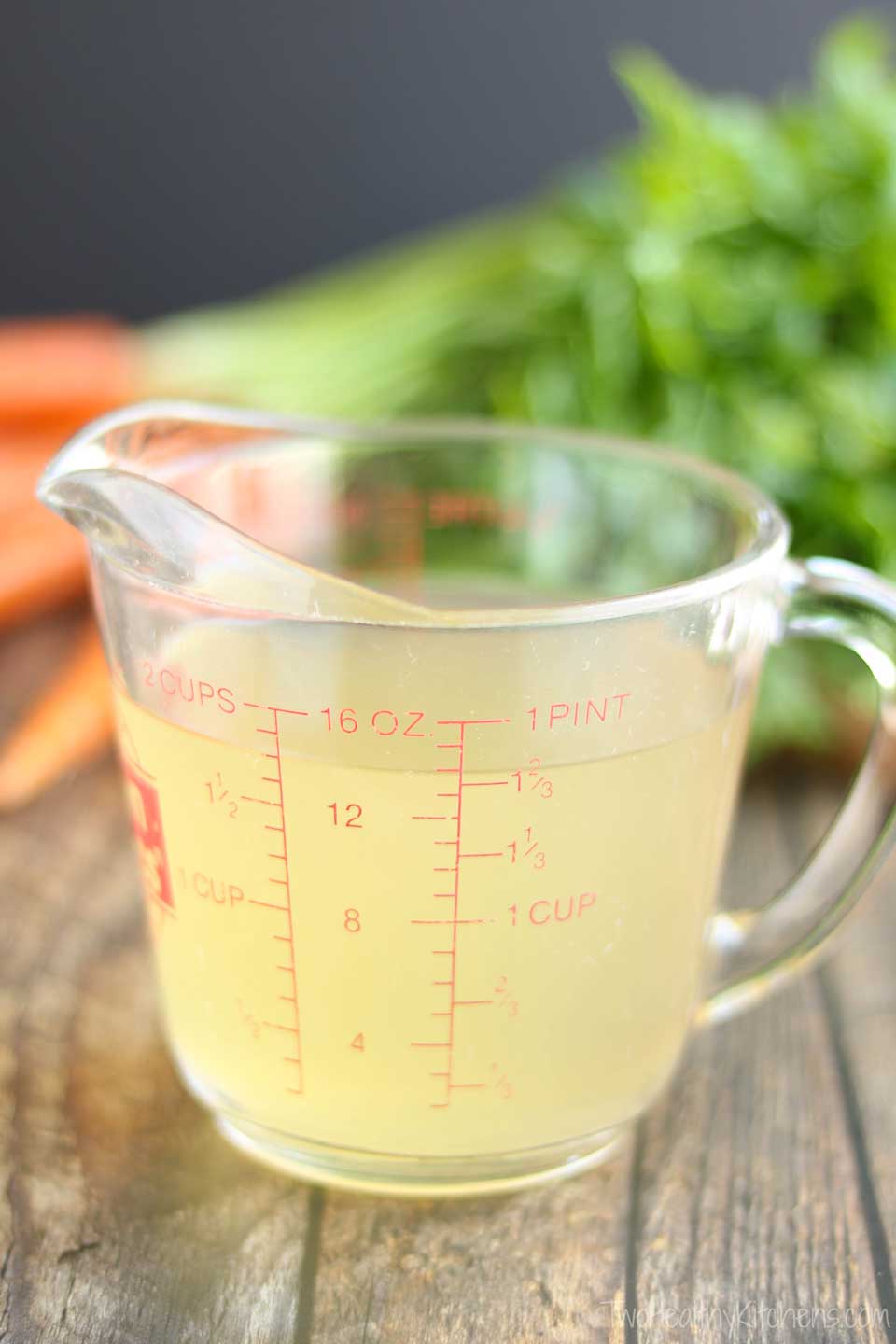 Lots of people might wonder, “Should I use low sodium broth instead of regular broth in a recipe?” There are several reasons why we almost always choose lower sodium chicken broth!