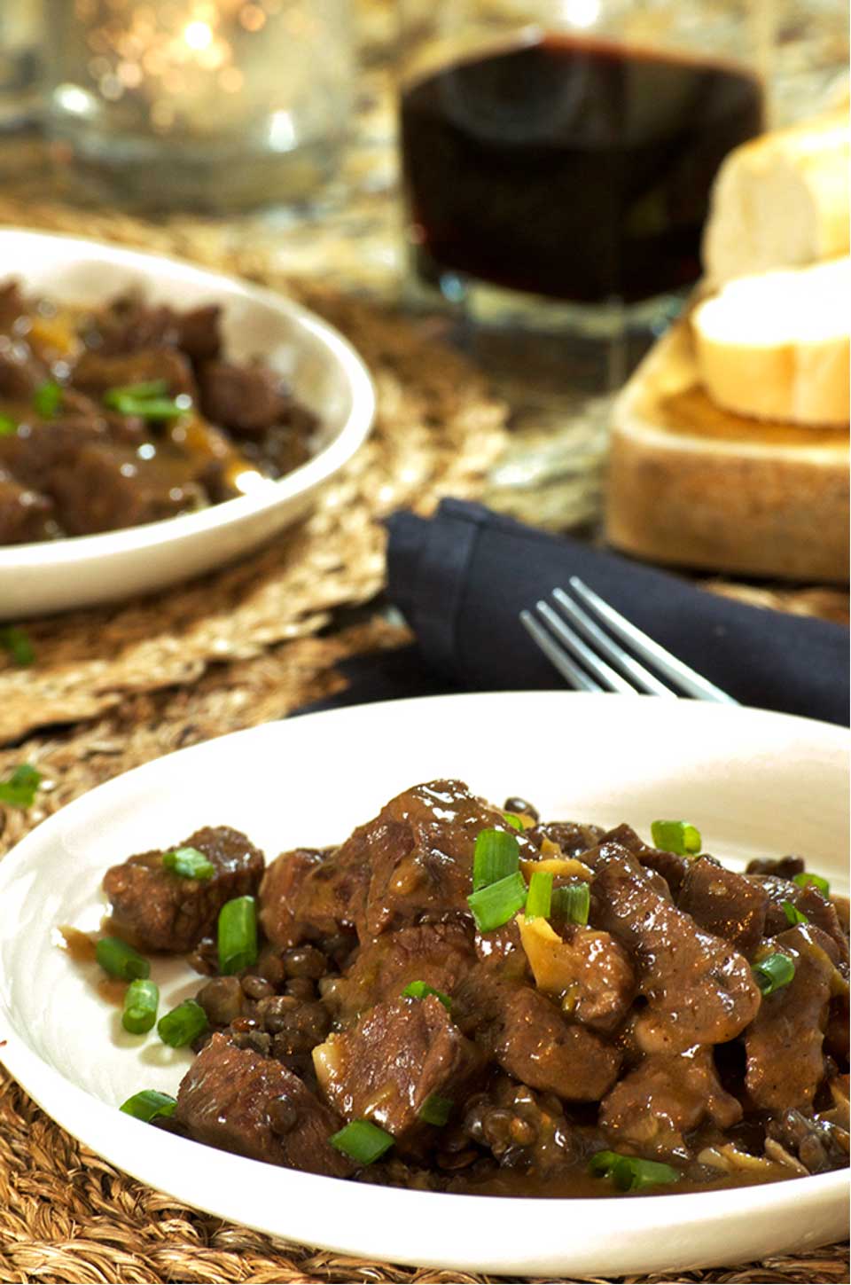 One great way to make beef stew a bit healthier is to add in lots of antioxidant-rich vegetables or fiber-loaded legumes. This Instant Pot Ginger-Soy Beef Stew over Lentils from Dan at Instant Pot Family Recipes is just one of the great examples we’ve got for you!
