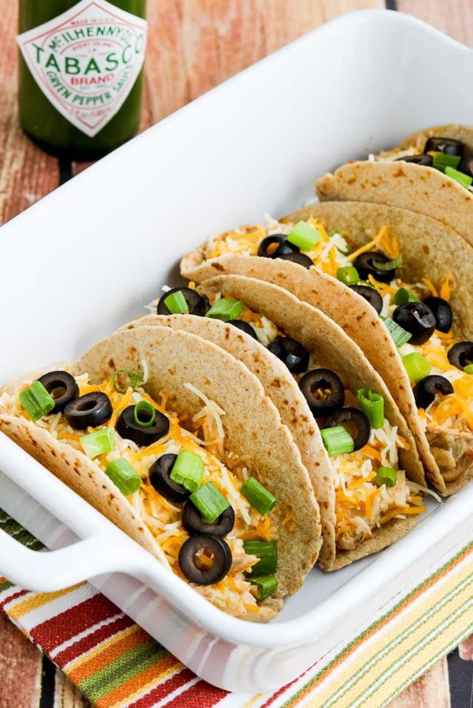 Your fiesta awaits … and tacos are ready in just minutes when you use your electric pressure cooker! And these Instant Pot Low-Carb Cheesy Chicken Tacos from Kalyn at Kalyn's Kitchen are just one of the Mexican-inspired recipes we’ve got lined up for you on our list of easy Instant Pot chicken dinners!
