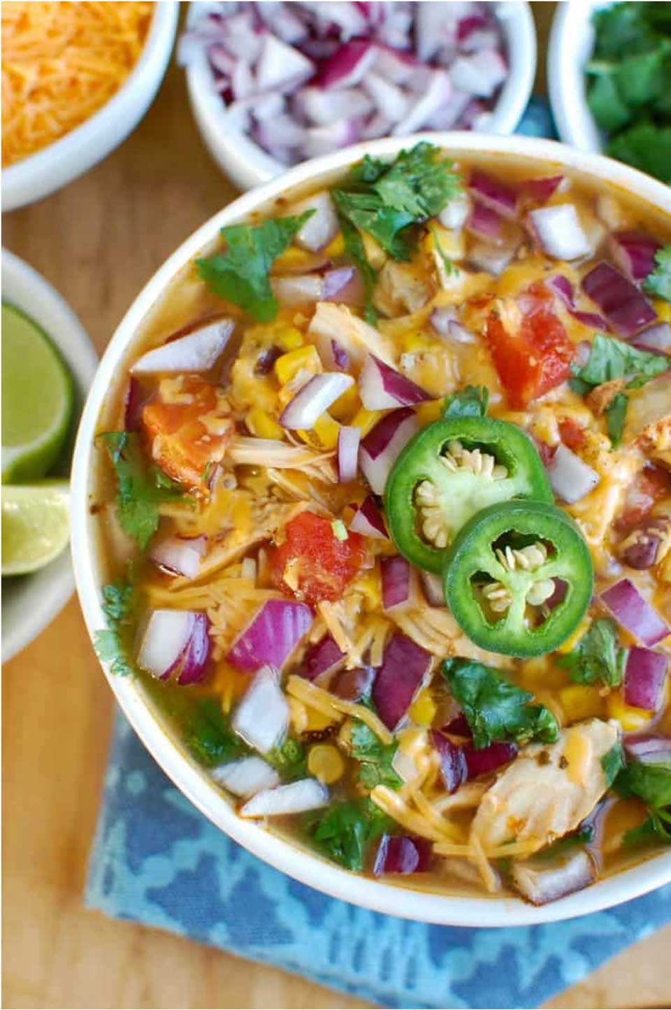 A yummy twist on chicken soup that’s perfect for Taco Tuesday … Instant Pot Chicken Tortilla Soup from Julia at A Cedar Spoon! Check out all our Instant Pot Chicken Soup recipes for lots more great ideas!
