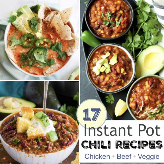 Mmmmmmm … a whole list of quick and easy chili recipes for electric pressure cookers like the Instant Pot! Perfect recipes ideas for fast and nourishing dinners on chilly nights!