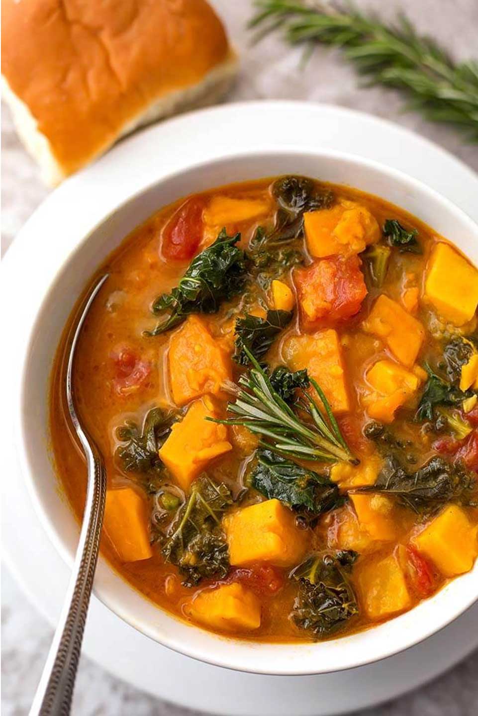 So much fantastic nutrition packed into every bowl of this Instant Pot Sweet Potato Kale Soup from Sandy at Simply Happy Foodie. It’s just one of the many vegan options on our list – be sure to peek at all of them because they’re too good to miss!